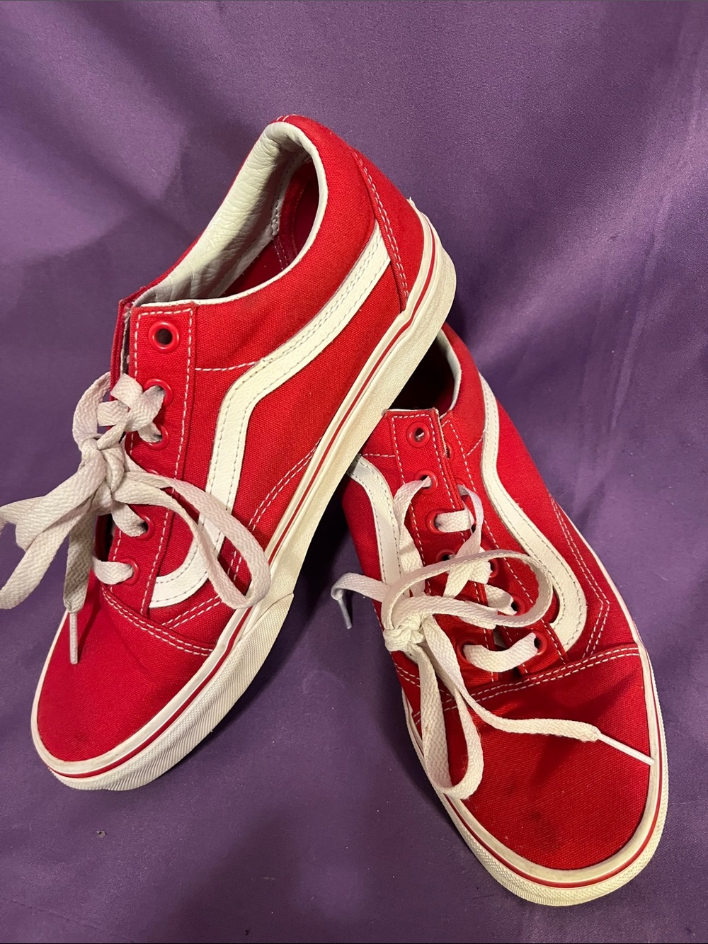 Vans Red & White Low Top Sneakers